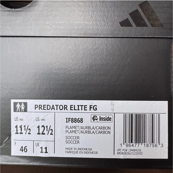 NEW Adidas Predator Elite FG Platinum Metallic Soccer Cleats IF8868 Mens Sz 11.5 main image 5